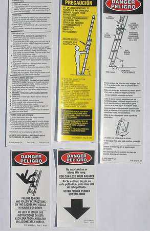 WERNER LAE100 AL Ext. Ladder Safety and Instr. Labels