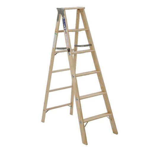 Michigan Ladder 5.08 ft Wood Step Ladder with 250 lb. Load Capacity