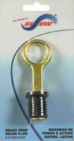 SeaSense 1' Brass Snap Drain Plug