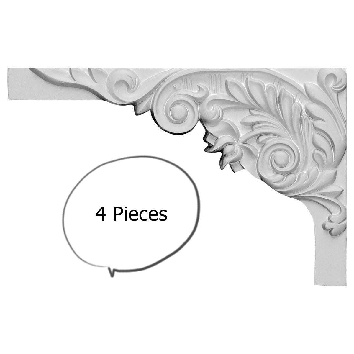 China by WI Acanthus Stair Brackets Left 4-pieces