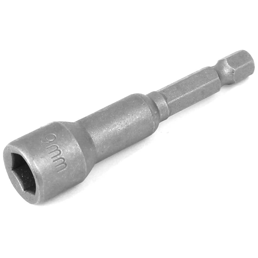 Bell Shape 9mm Hex Socket Nut Setter Driver Gray 65mm Length