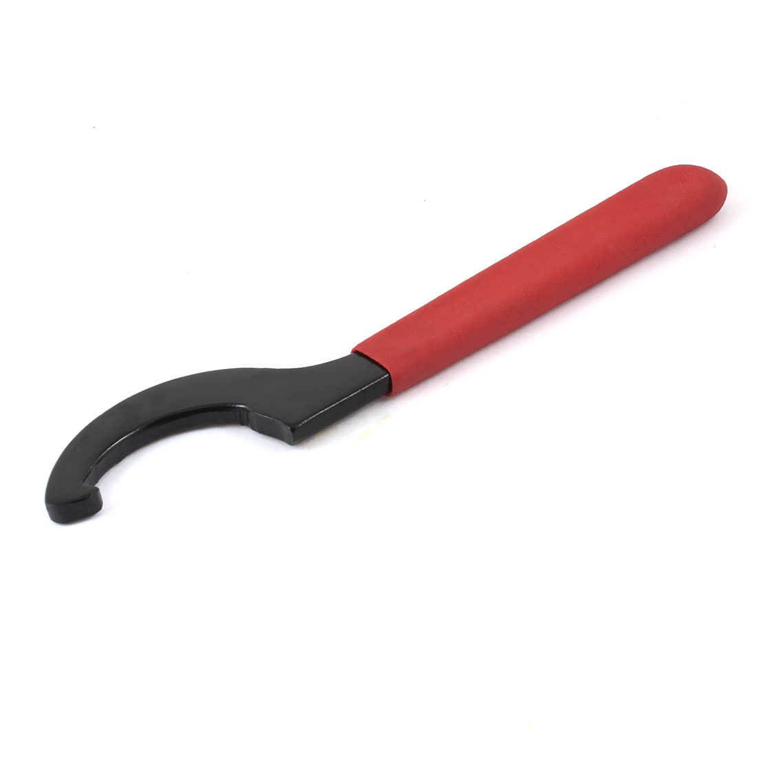 Unique Bargains Red Handle 45-52mm Opening Dia Carbon Steel Hook Spanner Wrench 260mm Long