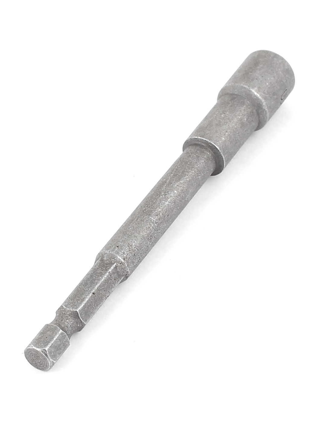 100mm Length 1/4' Shank 8mm Hex Socket Magnetic Nut Driver Bit Adapter Gray