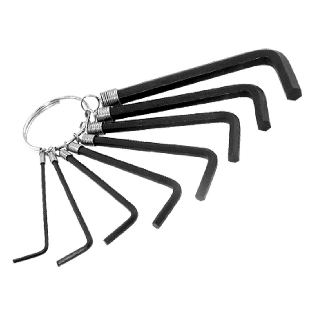 Unique Bargains 8 In 1 Set Portable Hex Head Wrench 1.5mm~6mm Metric Key Chain