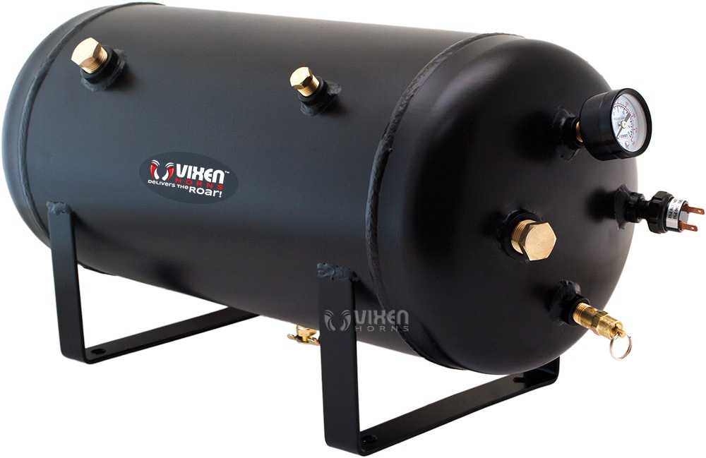 Vixen Horns 5 Gallon (18 Liter) 8 Ports Train/Air Horn Tank System/Kit 200 PSI with Gauge,Pressure Switch,Drain and Safety Valve,Compression Fitting,Male Plug,Hose,Thread Sealant VXT5000