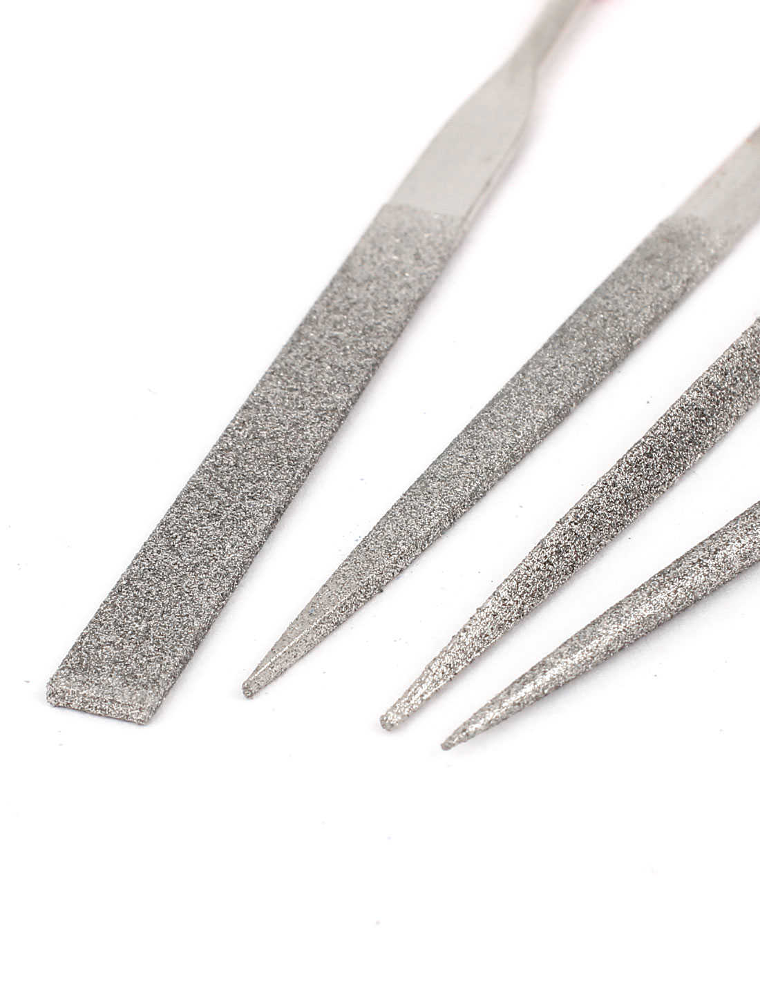 3mm x 140mm Rubber Handle Diamond Coated Needle Files Tool 4 Pcs