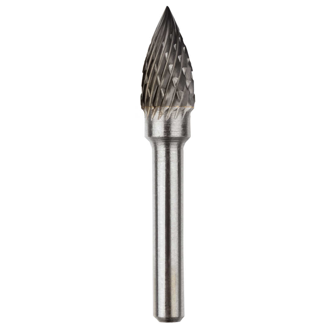 Double Cut Tungsten Carbide Rotary File 2/5' Head 6mm Shank Pointed Tree Shape