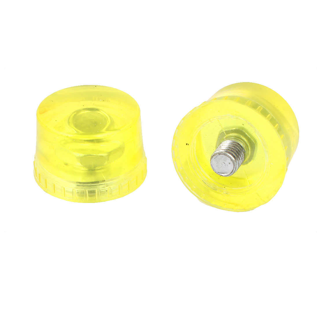 Unique Bargains Replaceable 10mm Thread Head Plastic Hammer Tip 40mm Dia Clear Yellow 2pcs