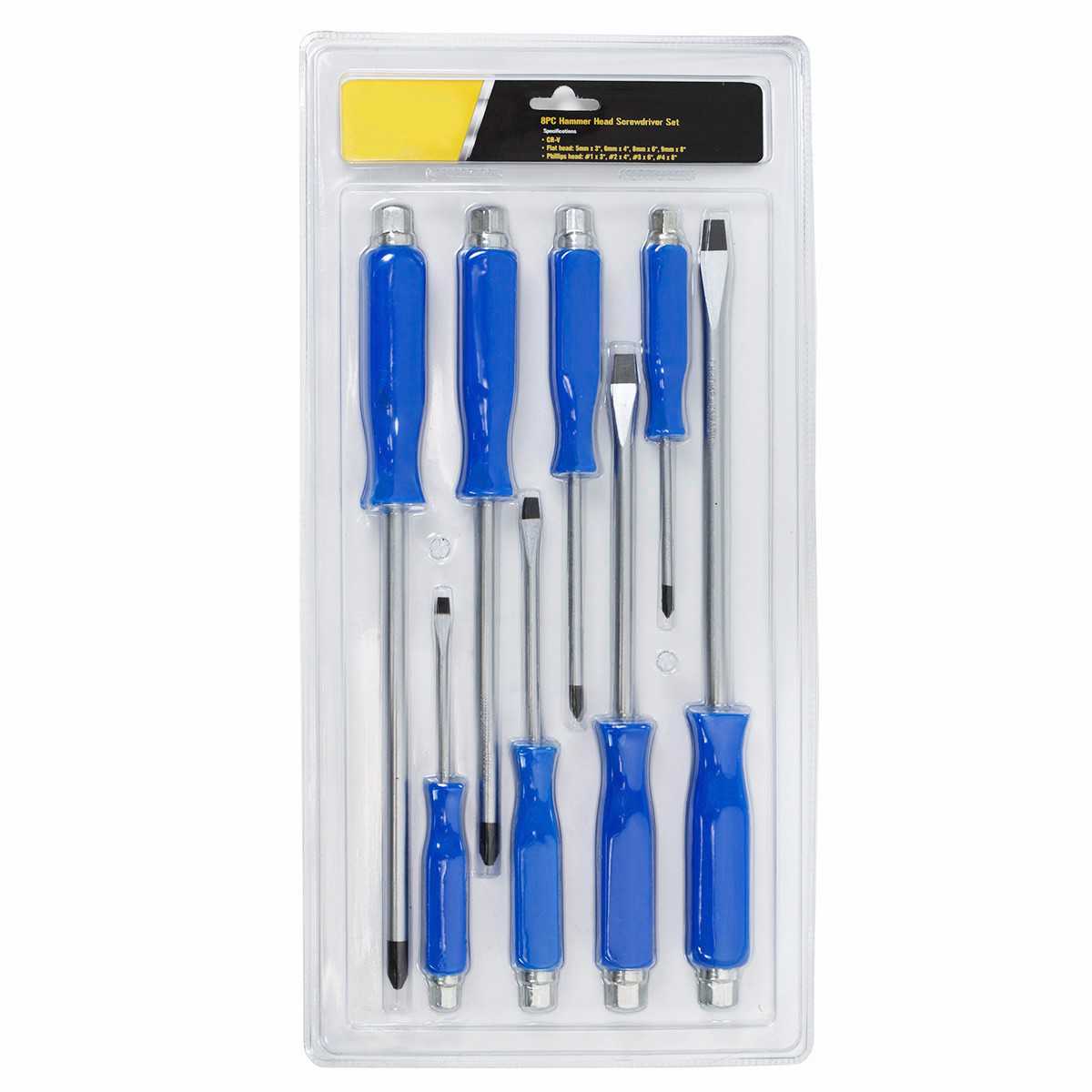 Stark 8 PC Hammer Head Screwdriver Set with Magnetic Tips