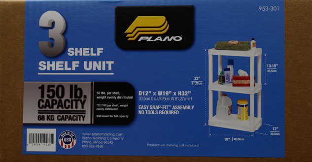 Plano 3- Tier Heavy Duty Plastic Storage, Color May Vary