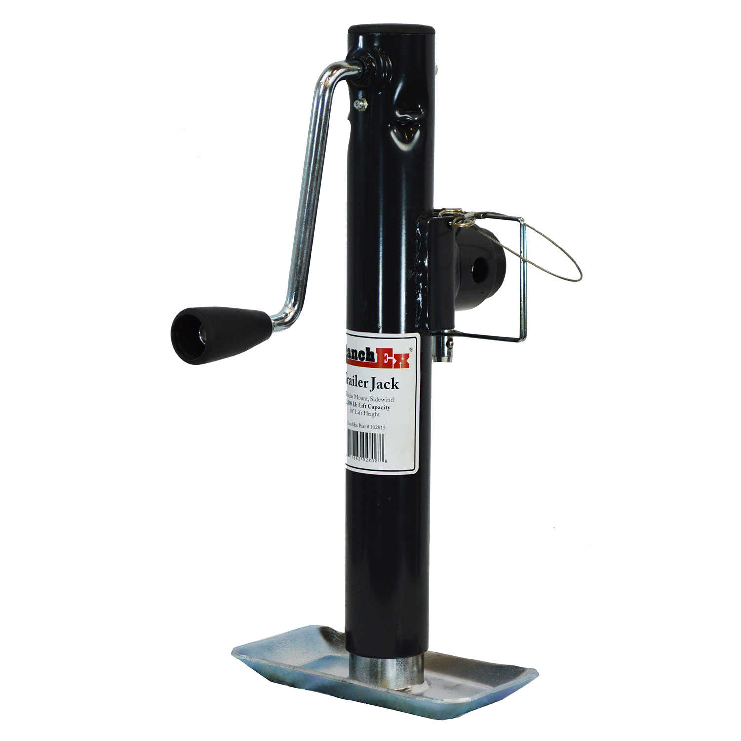 RanchEx Tubular Mount Side wind Trailer Jack, 2,000 lb. Lift Capacity, 10' Lift Height