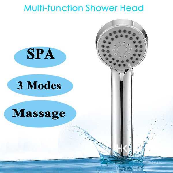 HK Bathroom Shower Head Handheld Overhead 3 Power Sprays 51 Jets SPA Detachable 3-Mode Body Massage Chrome Finish