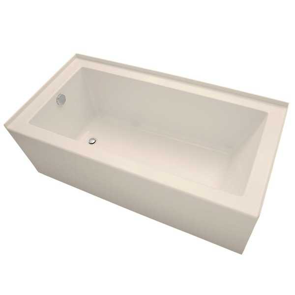 Mirabelle MIRSKS6030L Sitka 60' X 30' Acrylic Soaking Bathtub for Three Wall Alcove Installations with Left Drain