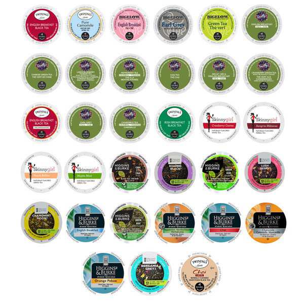 Mix Pack of Bold, Flavored, Gourmet Tea Keurig Collection, 33 Count
